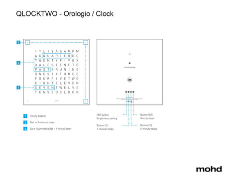 QLOCKTWO TOUCH 13,5X13,5 CM FULL METAL BLACK