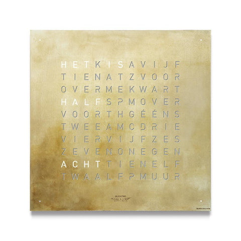 CLASSIC 45X45 SILBER &amp; GOLD QLOCKTWO UHR