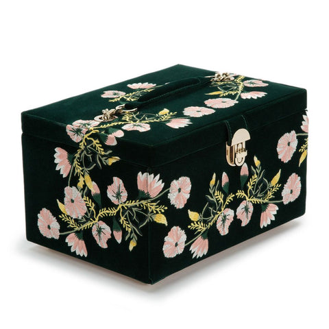 WOLF ZOE MEDIUM JEWELRY BOX FOREST GREEN 393112