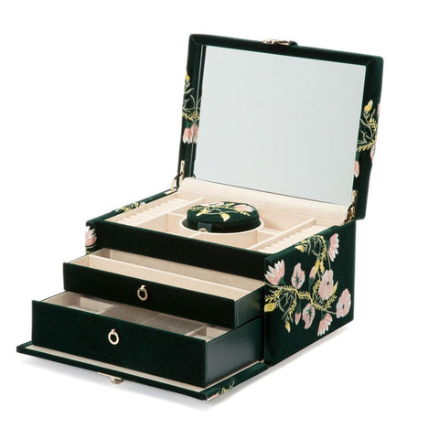 WOLF ZOE MEDIUM JEWELRY BOX FOREST GREEN 393112