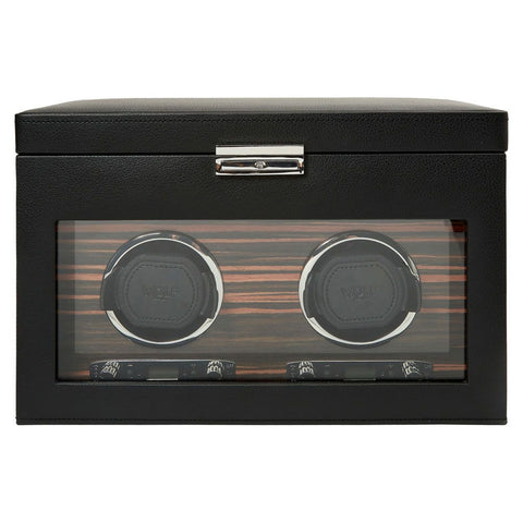 WOLF ROADSTER DOUBLE WATCH WINDER WITH STORAGE BLACK 457256