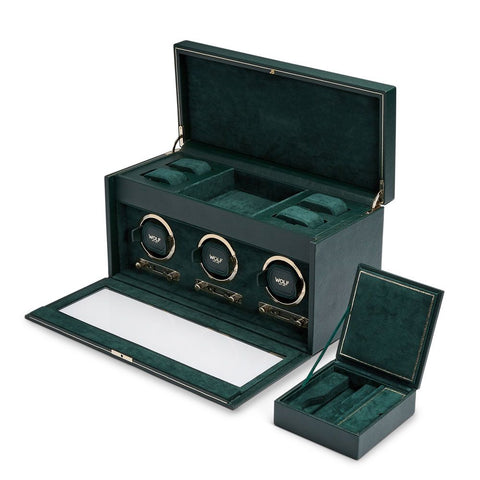 WOLF BRITISH RACING TRIPLE WATCH WINDER GREEN 792341