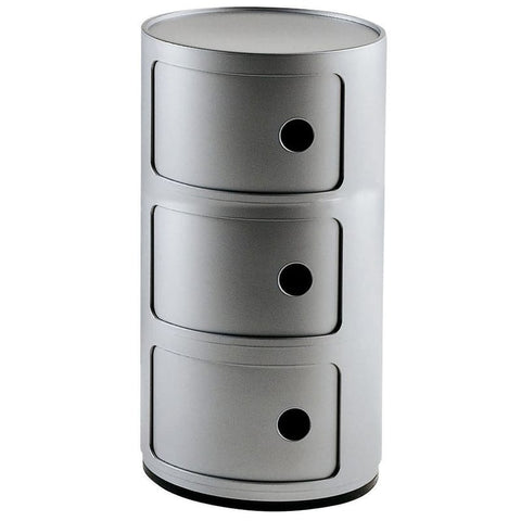 KARTELL MODULAR 3 DRAWERS SILVER