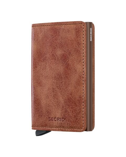 PORTAFOGLIO SLIMWALLET VINTAGE COGNAC-BROWN SECRID BROWN