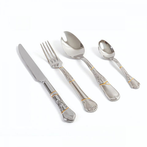 SET DI 4 POSATE IN ACCIAIO E ORO KINTSUGI CUTLERY SELETTI ART. 09660