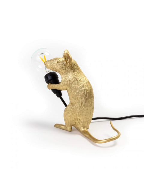 LAMPADA IN RESINA MOUSE LAMP MAC-GOLD CM.5X15 H.12,5 SEDUTO USB