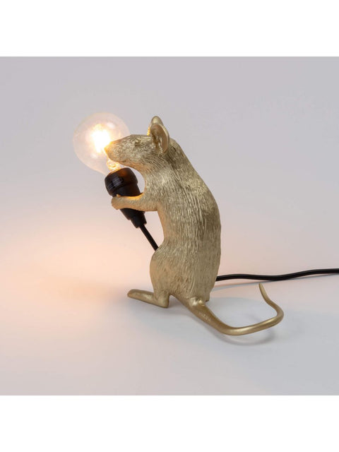 LAMPADA IN RESINA MOUSE LAMP MAC-GOLD CM.5X15 H.12,5 SEDUTO USB