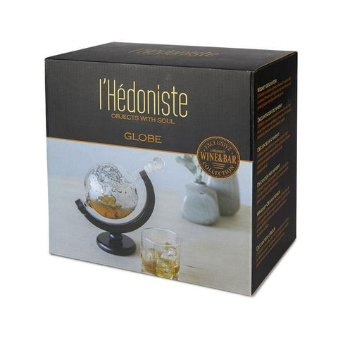 DECANTER BALVI PER WHISKY GLOBE VETRO/LEGNO