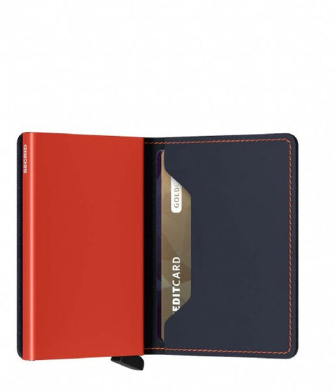 "SLIMWALLET SECRID MATTE NIGHTBLUE &amp; ORANGE"