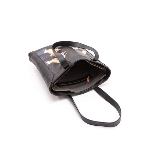TOTE BAG TOILETPAPER LIPSTICKS BLACK ART 02210 SELETTI