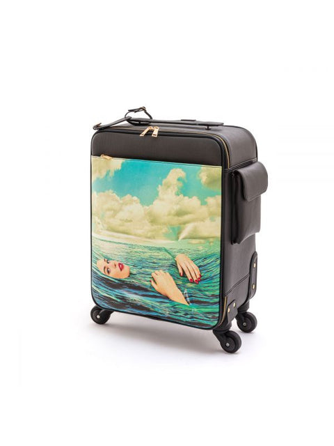 "TOILETPAPER LEATHERETTE TROLLEY CM. 40X25 H 55 SEA GIRL SELETTI"